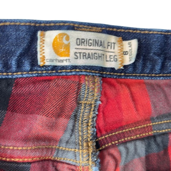 Carhartt Women's Original Fit Straight Leg Flannel Lined Jeans - Size 8 - Picture 2 of 6